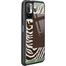 S-Case Xiaomi Redmi Note 10 5g Kahve Zebra Tasarımlı Glossy Telefon Kılıfı