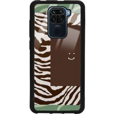 S-Case Xiaomi Redmi Note 9 Kahve Zebra Tasarımlı Glossy Telefon Kılıfı