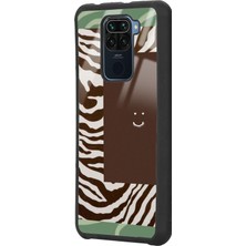 S-Case Xiaomi Redmi Note 9 Kahve Zebra Tasarımlı Glossy Telefon Kılıfı