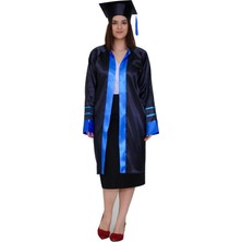 Mezuniyetshop Kep Cubbe Mezuniyet Ortaokul Lacivert Mavi Şeritli