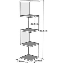 Cmkstore Zigzag Köşe Raf Kitaplık Duvar Rafı Atlantik Çam