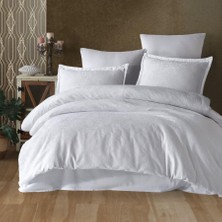 Clasy Jakarlı Pamuk Saten Nevresim Takımı Ç.k Vıenna V1 Beyaz