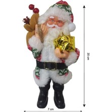 Pandoli Plastik Üzerine Elbiseli Noel Baba Maskotu 20 cm Model 1