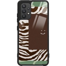 S-Case Samsung A32 Kahve Zebra Tasarımlı Glossy Telefon Kılıfı