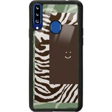 S-Case Samsung A20S Kahve Zebra Tasarımlı Glossy Telefon Kılıfı