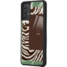 S-Case Samsung A32 Kahve Zebra Tasarımlı Glossy Telefon Kılıfı