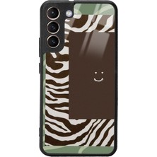 S-Case Samsung S22 Plus Kahve Zebra Tasarımlı Glossy Telefon Kılıfı