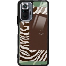 S-Case Xiaomi Redmi Note 10 Pro Kahve Zebra Tasarımlı Glossy Telefon Kılıfı