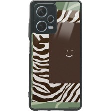 S-Case Xiaomi Redmi Note 12 Pro 5g Kahve Zebra Tasarımlı Glossy Telefon Kılıfı