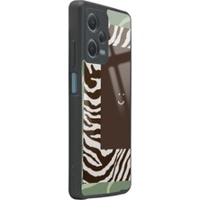 S-Case Xiaomi Redmi Note 12 Pro 5g Kahve Zebra Tasarımlı Glossy Telefon Kılıfı