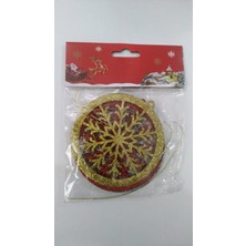 Patladı Gitti Yılbaşı Ağaç Süsleme Seti Simli 5 cm Rengarenk 3 Adet Çerçeveli Kar Tanesi