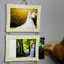 Hanem Grup Ahşap 3'lü 15X21 cm Ipli Fotoğraf Askılı Yatay