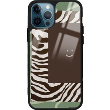 S-Case Apple iPhone 14 Pro Kahve Zebra Tasarımlı Glossy Telefon Kılıfı