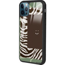 S-Case Apple iPhone 14 Pro Kahve Zebra Tasarımlı Glossy Telefon Kılıfı