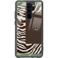 S-Case Xiaomi Redmi Note 8 Pro Kahve Zebra Tasarımlı Glossy Telefon Kılıfı