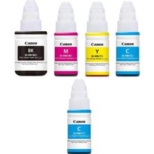 Canon 490 GI-490 Pixma G4411 Orjinal Mürekkep Seti Bk-C-Y-M Siyah Sarı Mavi Kırmızı + 1 Mavi Hediye