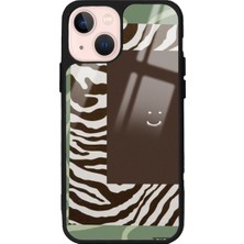 S-Case Apple iPhone 13 Kahve Zebra Tasarımlı Glossy Telefon Kılıfı