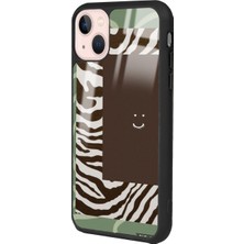 S-Case Apple iPhone 13 Kahve Zebra Tasarımlı Glossy Telefon Kılıfı