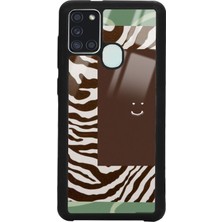 S-Case Samsung A21S Kahve Zebra Tasarımlı Glossy Telefon Kılıfı