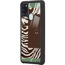 S-Case Samsung A21S Kahve Zebra Tasarımlı Glossy Telefon Kılıfı