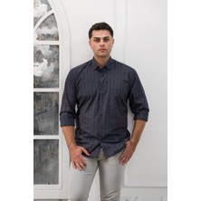 Advante Geniş ve Rahat Kesim Cepli Çizgili Klasik Erkek Gömlek