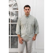 Advante Geniş ve Rahat Kesim Cepli Çizgili Klasik Erkek Gömlek