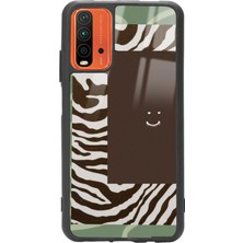 S-Case Xiaomi Redmi 9t Kahve Zebra Tasarımlı Glossy Telefon Kılıfı