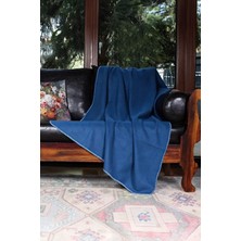 Pikas Yeşilhome Çift Kişilik Pamuk Battaniye, Çift Taraflı Battaniye Lacivert-Mavi