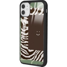 S-Case Apple iPhone 12 Kahve Zebra Tasarımlı Glossy Telefon Kılıfı