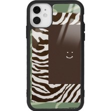 S-Case Apple iPhone 11 Kahve Zebra Tasarımlı Glossy Telefon Kılıfı