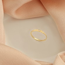 Dkmn Silver 925 Ayar Gümüş Yanları Top Ortası Taş Yüzük