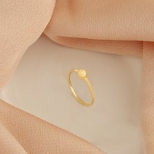 Dkmn Silver 925 Ayar Gümüş Ortası Top Yüzük