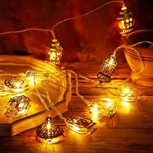 Decisive 10 LED Altın Ramazan Süslemeleri Eid Dekor Yıldız Ay Fener Ramazan Işıkları Kumandalı, Ramazan Parti Dize Işık (Yurt Dışından)