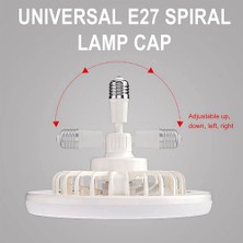 Decisive E27 Işıklı Tavan Vantilatörü, Kapalı Düşük Fan Işığı, Gizli Elektrikli Fan Gimbal Duy (Krem Rengi) (Yurt Dışından)