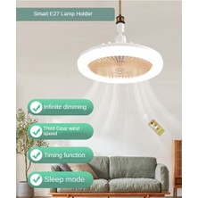 Decisive Uzaktan Kumandalı ve Işıklı Tavan Vantilatörü 30W LED Lamba Fanı Akıllı Sessiz Tavan Vantilatörü E27 Dönüştürücü Tabanı Beyaz (Yurt Dışından)