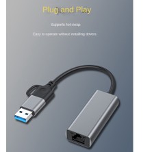 Decisive USB Tip C RJ45 Kablolu Ağ Kartına Harici Kablolu USB 3.0 Dizüstü Bilgisayar Için Ethernet Adaptörüne, 100MBPS (Yurt Dışından)