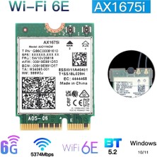 Decisive AX1675I Wıfı Kartı + 2xantenna Wifi 6e M.2 Anahtar E Cnvio 2 Band 2.4g/5g/6ghz Kablosuz Kart AX211 Bt 5.2 Desteği Win 10 (Yurt Dışından)