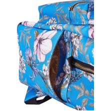 BloominBag Blue Cherry Blossom Çiçek Desenli 13-14 Inç Kadın Sırt Laptop / Macbook Çantası