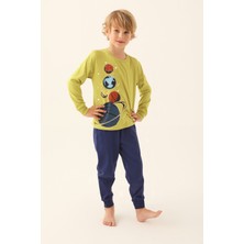 RolyPoly Planet Lacivert Erkek Çocuk Uzun Kol Pijama Takım