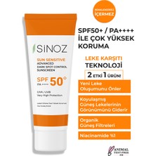 Sinoz SPF 50 Leke Karşıtı Aydınlatıcı Etkili Yüksek Koruyucu Niacinamide içeren Yüz Güneş Kremi 50 ML