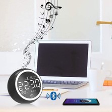 Talent Dijital Alarmlı Saat Saatli Radyo Çift USB Bağlantı Noktası ile Bluetooth Hoparlör Erteleme Taşınabilir Gece Lambası Çocuk Odası Için, Siyah Ingiltere Tak (Yurt Dışından)