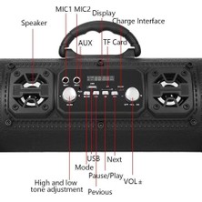 Talent Çok Fonksiyonlu Bluetooth Dış Mekan Taşınabilir Hoparlör 20W Subwoofer Dış Mekan Partileri Için Uygun Yeşil (Yurt Dışından)