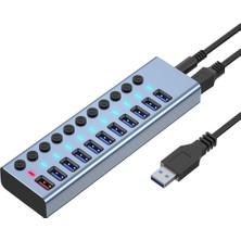 Talent 11 Bağlantı Noktalı Usb3.0 Ayırıcı Bilgisayar Genişletici USB Hub 2.4A Hızlı Şarj Bağlantı Noktası Harici 12V Güç Kaynağı - Abd Tak (Yurt Dışından)