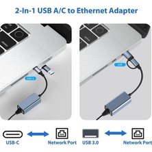 Talent USB 3.0 - Ethernet Adaptörü, USB C - RJ45 Gigabit Lan 1000 Mbps Kablolu Ağ, Ağ Adaptörü, Windows Için (Yurt Dışından)