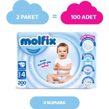 Molfix Bebek Bezi 4 Beden Maxi Hiper Ekonomi Paketi 200 Adet