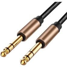 Talent 6.5mm Jack Ses Kablosu Örgülü Gitar Mikser Amplifikatör 1.8 M Jack Kablosu Erkek - Erkek Aux Kablosu (Yurt Dışından)