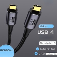 Talent USB Tam Fonksiyonlu Veri Kablosu, 40G 100W Tip C Veri Kablosu, 3 Yüksek Hızlı Hızlı Şarj, Tip-C Erkek - Erkek Kablo (Yurt Dışından)