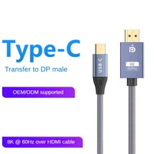 Talent USB C'den Displayport Kablosuna Çift Yönlü 8k 60Hz Ekran Bağlantı Noktasından Tip-C'ye 3.1 Dp Kablosu Için 3 Pro Için (Yurt Dışından)