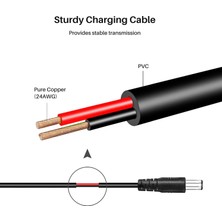 Talent 3,5 mm x 1,3 mm Siyah USB Kablosu Kurşun Şarj Cihazı Kablosu Güç Kaynağı (Yurt Dışından)