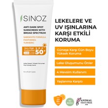 Sinoz Spf 50 Leke Karşıtı Yüksek Koruyucu Yüz Güneş Kremi 50 ml Normal Ve Kuru Ciltler Için